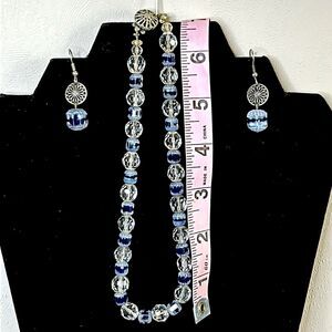 FASHION JEWELRY SET | Necklace and Earrings | Crystal Beads | 7 inch | Handmade